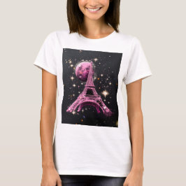 Eiffeltoren Nacht Maan T-shirt