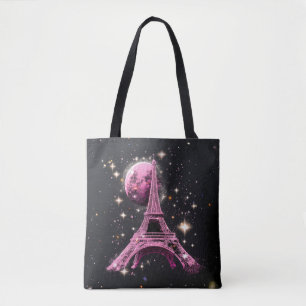 Eiffeltoren Nacht Maan Tote Bag
