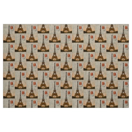 Eiffeltoren natuurlijke linnen stof (Fat Quarter)