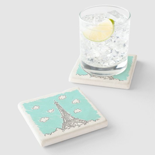Eiffeltoren, onderzetters ter illustratie van stee (Zijkant)