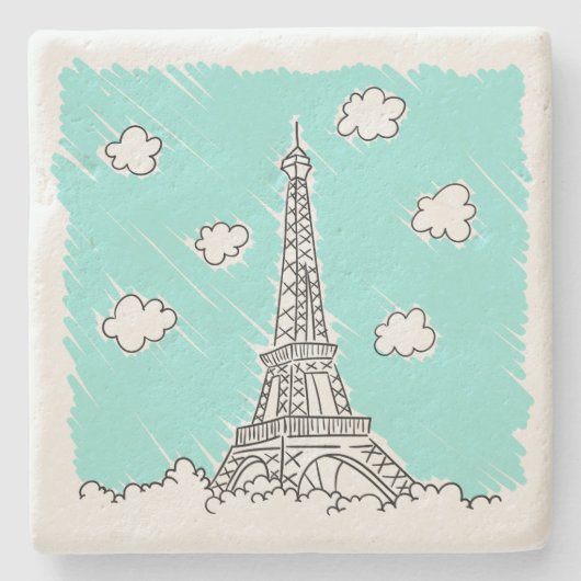 Eiffeltoren, onderzetters ter illustratie van stee (Voorkant)