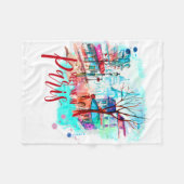 Eiffeltoren Ontmoet me in Paris Waterverf Splatter Fleece Deken (Voorkant (Horizontaal))
