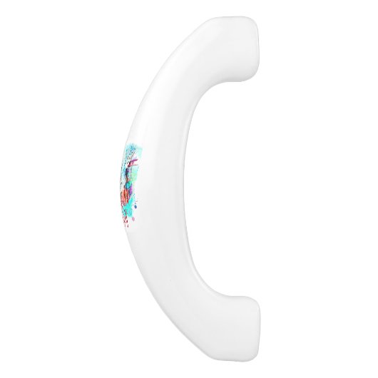 Eiffeltoren Ontmoet me in Paris Waterverf Splatter Keramische Kastgreep (Zijkant)