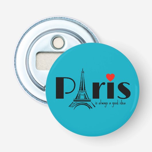 Eiffeltoren ontwerp Parijs Button Flesopener (Voorkant)