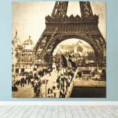 Eiffeltoren op de wereldtentoonstelling van 1900 canvas afdruk (Insitu (Houten vloer))