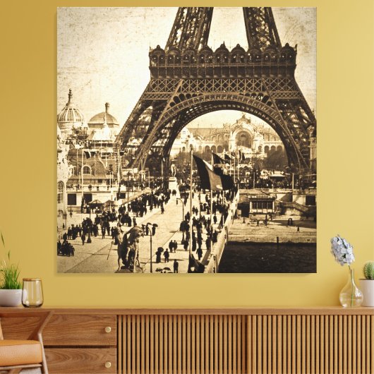 Eiffeltoren op de wereldtentoonstelling van 1900 canvas afdruk (Insitu (Woonkamer))