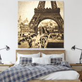 Eiffeltoren op de wereldtentoonstelling van 1900 canvas afdruk (Insitu (Slaapkamer))