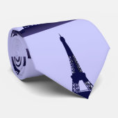 Eiffeltoren op lila aangepast stropdas (Opgerold)