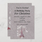 Eiffeltoren op Parijs Frankrijk Verjaardag Witte B Kaart (Voorkant / Achterkant)