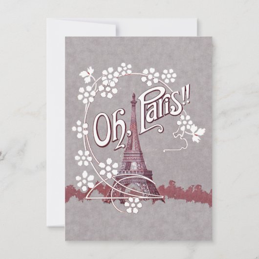 Eiffeltoren op Parijs Frankrijk Verjaardag Witte B Kaart (Achterkant)