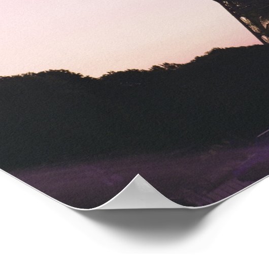 Eiffeltoren op zonsondergang poster (Hoek)