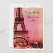Eiffeltoren op zonsonderste stijl kaart (Voorkant)