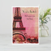 Eiffeltoren op zonsonderste stijl kaart (Staand voorkant)