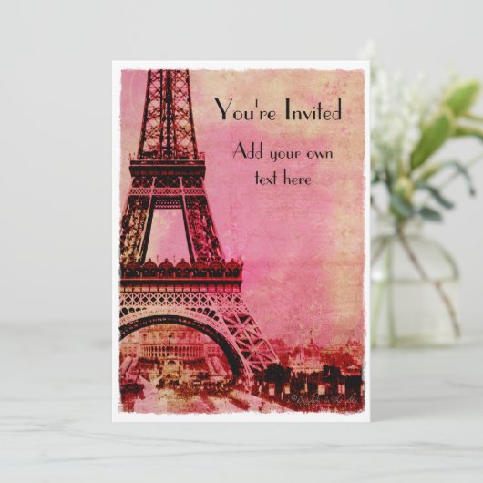 Eiffeltoren op zonsonderste stijl kaart (Staand voorkant)