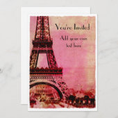 Eiffeltoren op zonsonderste stijl kaart (Voorkant / Achterkant)