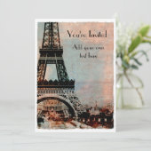 Eiffeltoren op zonsopgang  stijl kaart (Staand voorkant)