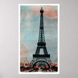 Eiffeltoren op zonsopgang stijl poster