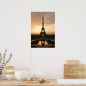 Eiffeltoren op zonsopgang van de Trocadero Poster (Keuken)