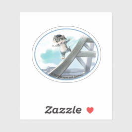 Eiffeltoren Ovaal Vinyl Sticker (diverse maten)