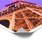 Eiffeltoren Paars en Oranje Poster (Hoek)