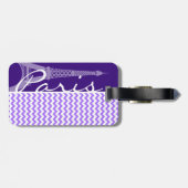 Eiffeltoren; Paarse Chevron Bagagelabel (Achterkant horizontaal)
