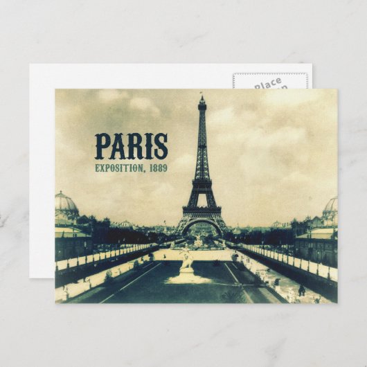  Eiffeltoren, Parijs, 1889 Briefkaart (Voorkant / Achterkant)