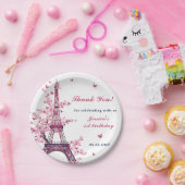 Eiffeltoren Parijs 1e verjaardag Papieren Bordje (Feest)