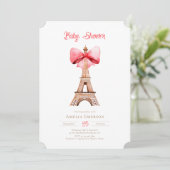 Eiffeltoren Parijs Baby shower Invitation Kaart (Staand voorkant)