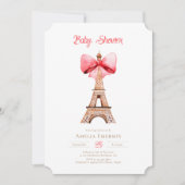 Eiffeltoren Parijs Baby shower Invitation Kaart (Voorkant)