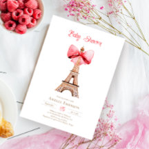 Eiffeltoren Parijs Baby shower Invitation