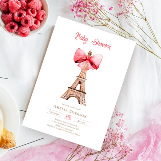 Eiffeltoren Parijs Baby shower Invitation Kaart