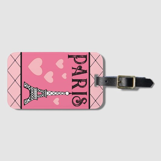 Eiffeltoren Parijs Bagage Label Cadeau (Voorkant (horizontaal))