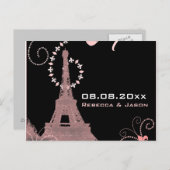 eiffeltoren  parijs , behalve de datum aankondigingskaart (Voorkant / Achterkant)