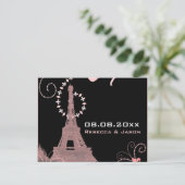 eiffeltoren  parijs , behalve de datum aankondigingskaart (Staand voorkant)