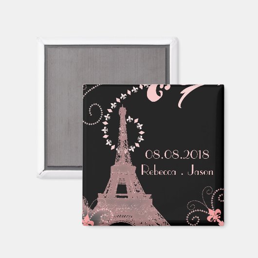 eiffeltoren parijs , behalve de datum magneet (Voorkant / Achterkant)
