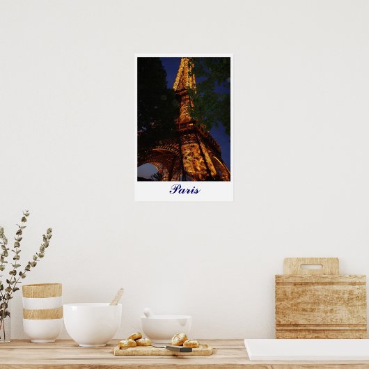 Eiffeltoren, Parijs bij nacht Poster (Keuken)