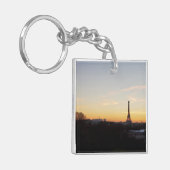 Eiffeltoren Parijs bij zonsondergang Sleutelhanger (Voorkant Links)