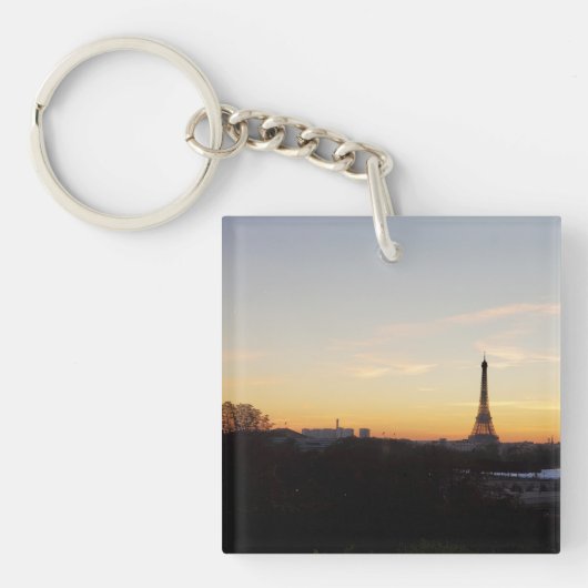 Eiffeltoren Parijs bij zonsondergang Sleutelhanger (Voorkant)