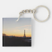 Eiffeltoren Parijs bij zonsondergang Sleutelhanger (Achterkant)