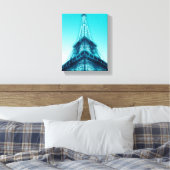 Eiffeltoren Parijs Blauw Verpakt Canvas 8x10 (Insitu (Slaapkamer))