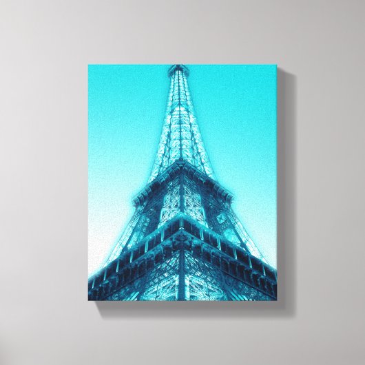 Eiffeltoren Parijs Blauw Verpakt Canvas 8x10 Afdruk (Voorkant)