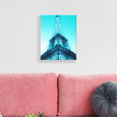 Eiffeltoren Parijs Blauw Verpakt Canvas 8x10 Afdruk (Insitu (Woonkamer))
