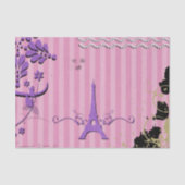 Eiffeltoren, Parijs, Bloemen, Stripes, Roze Tissuepapier (Voorkant)