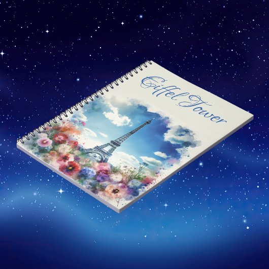 Eiffeltoren Parijs bloemenmonogram | Notitieboek
