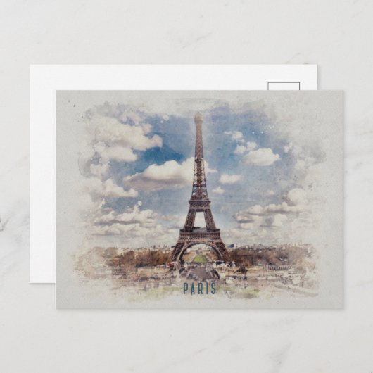 Eiffeltoren Parijs Briefkaart (Voorkant / Achterkant)