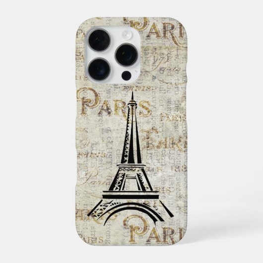 Eiffeltoren Parijs Briefkaart Design iPhone Hoesje (Achterkant)