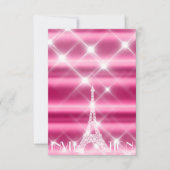 Eiffeltoren Parijs Bruids Sweet 16th  Diamant Roze Kaart (Voorkant)