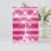 Eiffeltoren Parijs Bruids Sweet 16th  Diamant Roze Kaart (Staand voorkant)