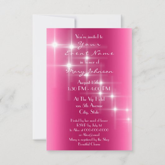 Eiffeltoren Parijs Bruids Sweet 16th  Diamant Roze Kaart (Achterkant)