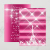 Eiffeltoren Parijs Bruids Sweet 16th  Diamant Roze Kaart (Voorkant / Achterkant)